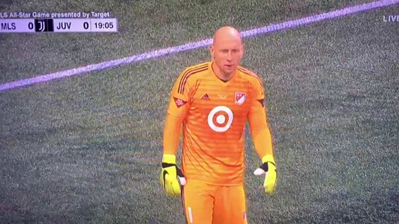 ESPN Interview Keeper Brad Guzan During MLS All-Star Game