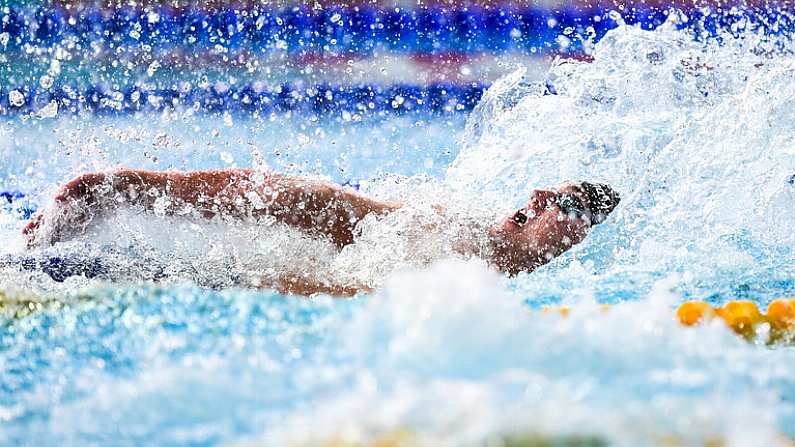 4 August 2018; Shane Ryan of Ireland competing in the Mens 50m Backstroke Final during day three of the 2018 European Championships at Tollcross International Swimming Centre in Glasgow, Scotland. Photo by David Fitzgerald/Sportsfile