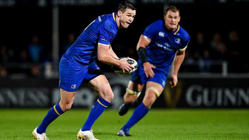 29 September 2017; Jonathan Sexton of Leinster during the Guinness PRO14 Round 5 match between Leinster and Edinburgh at the RDS Arena in Dublin. Photo by Ramsey Cardy/Sportsfile