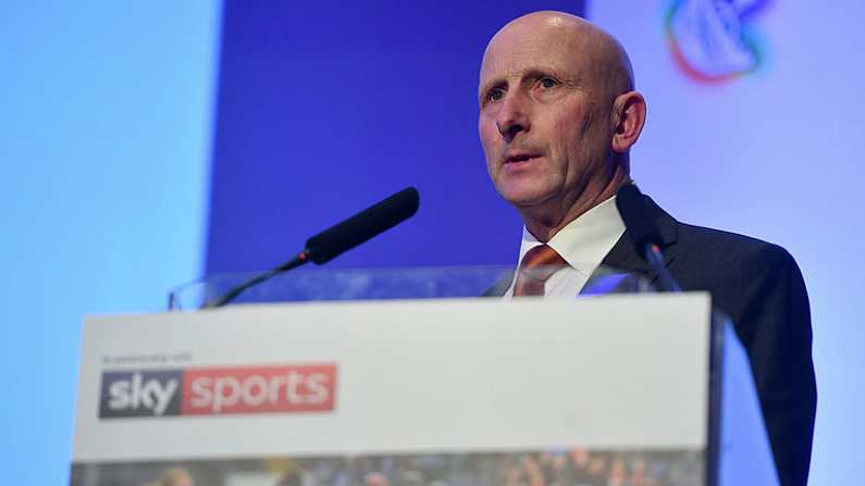 12 January 2018; National Hurling Development Manager Martin Fogarty discussing Keeping young people in the game during day one of the GAA Games Development Conference at Croke Park in Dublin. Photo by Ramsey Cardy/Sportsfile