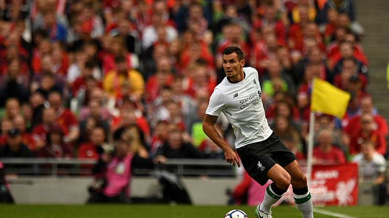 5 August 2017; Dejan Lovren of Liverpool during the International Club soccer match between Liverpool and Athletic Bilbao at the Aviva Stadium in Dublin. Photo by Eoin Noonan/Sportsfile