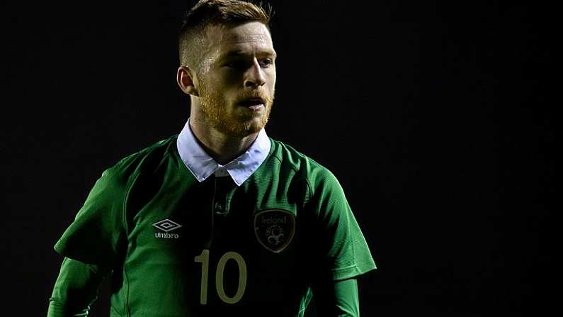 24 March 2016; Jack Byrne, Republic of Ireland. UEFA U21 Championship Qualifier, Republic of Ireland v Italy. RSC, Waterford. Picture credit: Matt Browne / SPORTSFILE