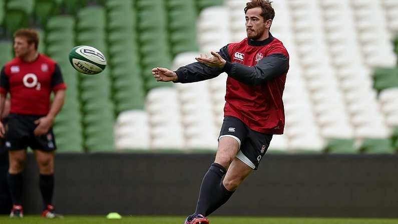 28 February 2015; England's Danny Cipriani in action during their captain's run. Aviva Stadium, Lansdowne Road, Dublin. Picture credit: Brendan Moran / SPORTSFILE