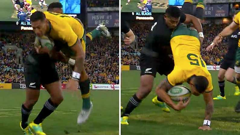 Watch: NZ Player Spear Tackles Folau, Gets Away With It