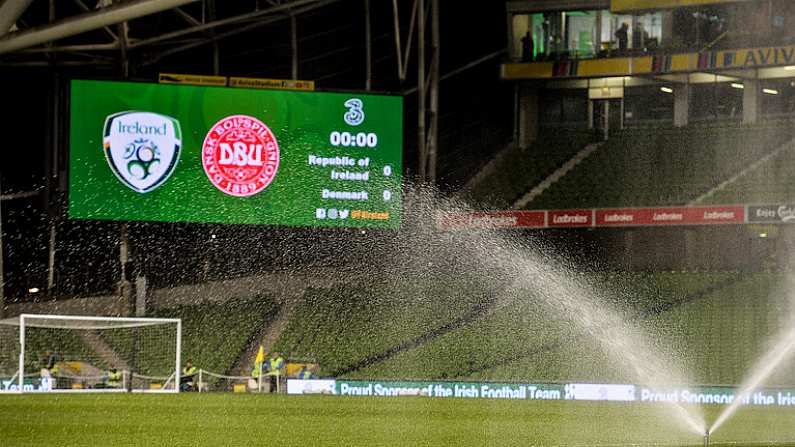 14 November 2017; A general view of the Aviva Stadium prior to the FIFA 2018 World Cup Qualifier Play-off 2nd leg match between Republic of Ireland and Denmark at Aviva Stadium in Dublin. Photo by Brendan Moran/Sportsfile