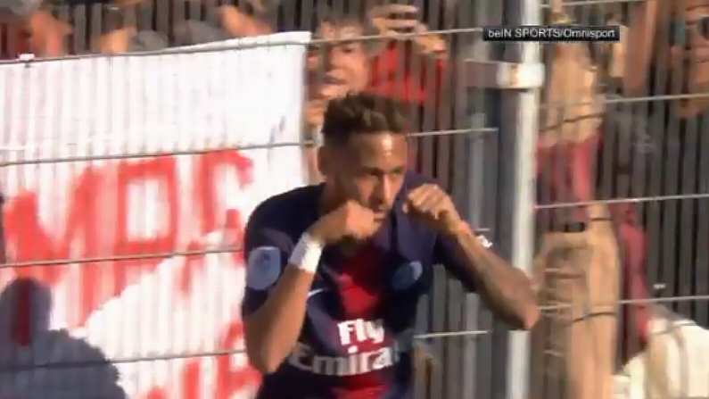 Watch: Neymar Responds To 'Crybaby' Banner With Funny Celebration