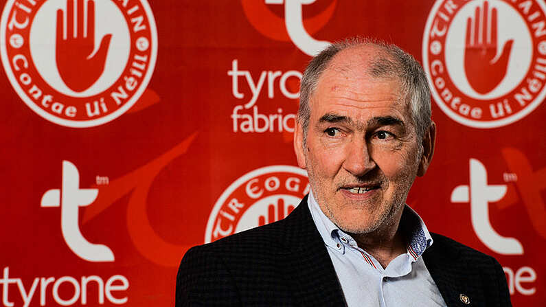 20 August 2018; Tyrone Manager Mickey Harte  during a Tyrone Football Press Conference ahead of GAA Football All-Ireland Senior Championship Final at Tyrone Centre of Excellence, in Garvaghey, Tyrone. Photo by Oliver McVeigh/Sportsfile