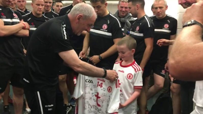 Inspirational 8-Year-Old Footballer Meets Tyrone Team Before All-Ireland Final