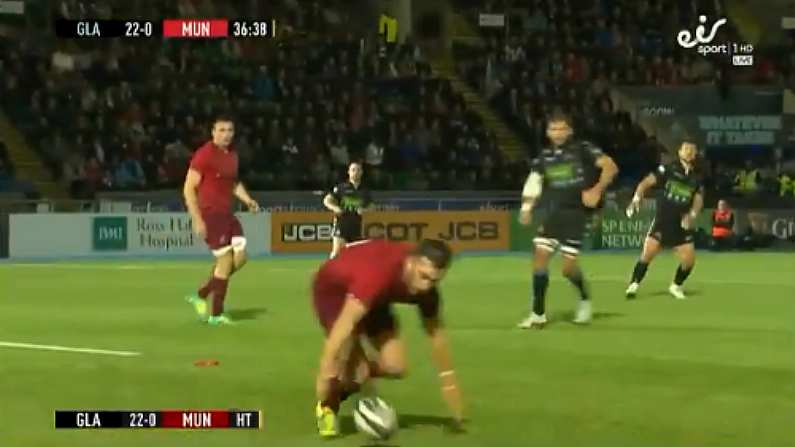 Watch: Careless Handling From JJ Hanrahan Lets Glasgow In For Easy Try