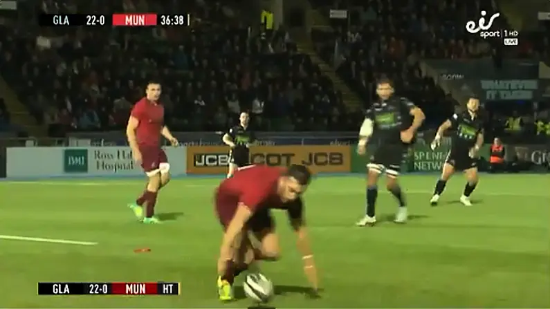 Watch: Careless Handling From JJ Hanrahan Lets Glasgow In For Easy Try
