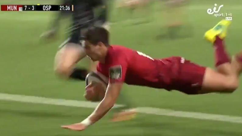 Watch: Joey Carberry Scores Jinking First Try For Munster Against Ospreys