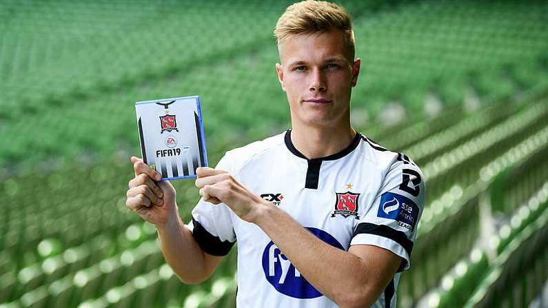 26 September 2018; Daniel Cleary of Dundalk at the launch of the FIFA 19 SSE Airtricity League Club Packs, in the Aviva Stadium, available from https://www.easports.com/uk/fifa/club-packs when the game launches this Friday 28th September! Featuring the individual club crest of all 10 Premier Division teams, 1 will be donated to the Liam Miller fund for every free sleeve download from Friday 28th September  Friday 5th October. Photo by Stephen McCarthy/Sportsfile