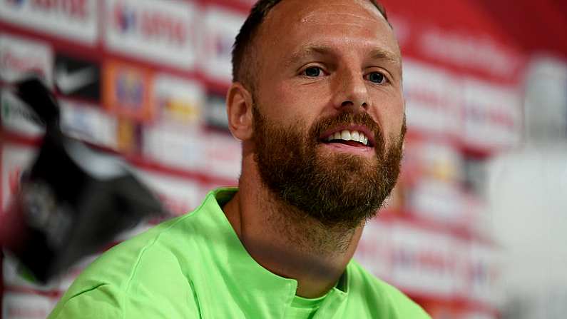 10 September 2018; David Meyler during a Republic of Ireland press conference at Municipal Stadium in Wroclaw, Poland. Photo by Stephen McCarthy/Sportsfile