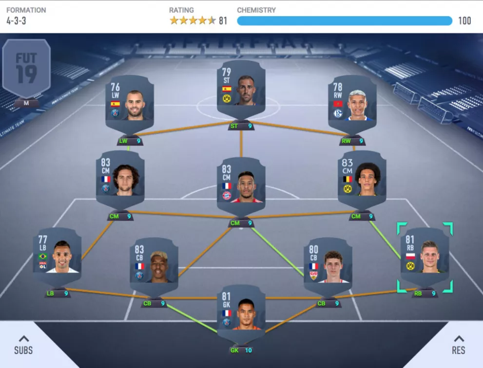 how to build ultimate team hybrid squad fifa 19