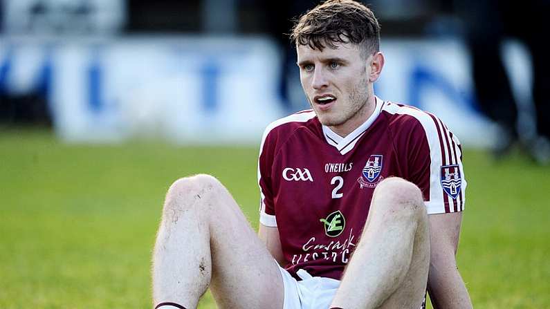 23 October 2016; Stephen Cooney of Castlerahan sits dejected following the Cavan County Senior Club Football Championship Final Replay match between Castlerahan and Ramor Utd at Kingspan Breffni Park in Cavan. Photo by Sam Barnes/Sportsfile