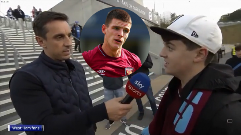 West Ham Fans Aren't Shy About Singing Declan Rice's Praises