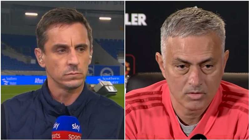 Gary Neville Reacts To Report That Mourinho Will Be Sacked At Weekend