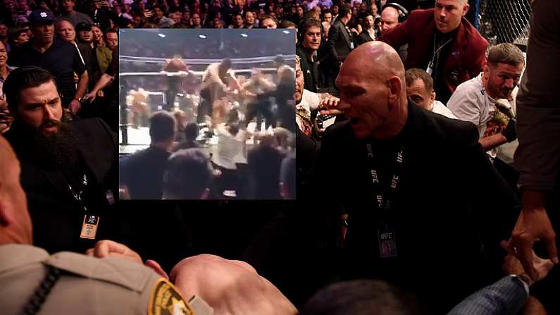 New Fan Footage Of Khabib Cage Leap Is Absolutely Terrifying