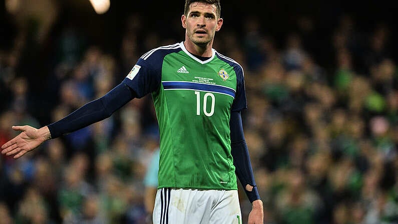 5 October 2017; Kyle Lafferty of Northern Ireland during the FIFA World Cup Qualifier Group C match between Northern Ireland and Germany at National Stadium at Windsor Park in Belfast. Photo by Oliver McVeigh/Sportsfile