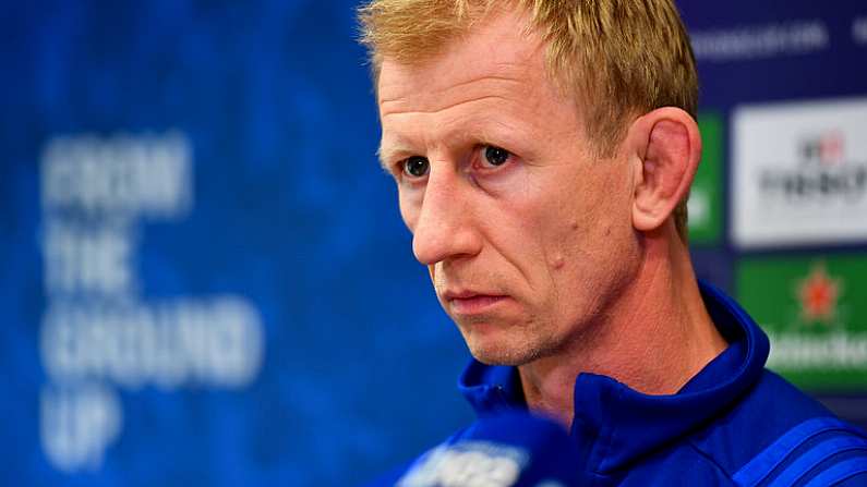 19 October 2018; Head coach Leo Cullen during a Leinster Rugby press conference at Leinster Rugby Headquarters in Dublin. Photo by Ramsey Cardy/Sportsfile