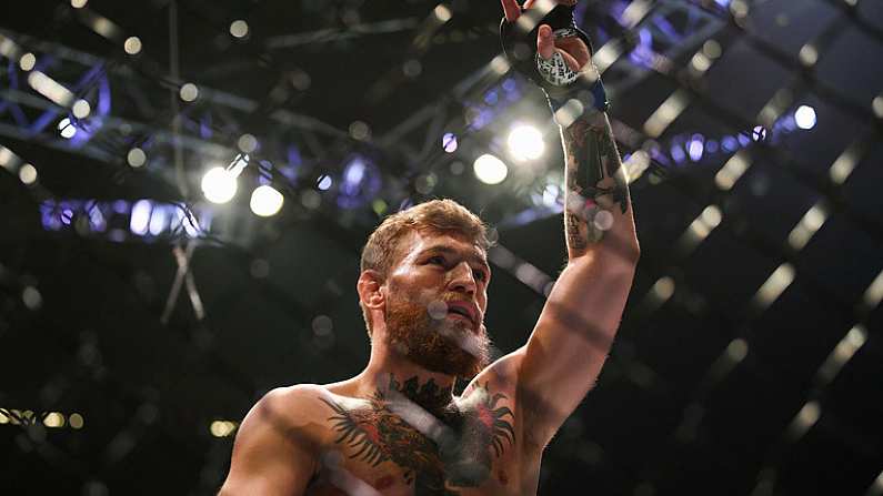 6 October 2018; Conor McGregor prior to facing Khabib Nurmagomedov in their UFC lightweight championship fight during UFC 229 at T-Mobile Arena in Las Vegas, Nevada, USA. Photo by Stephen McCarthy/Sportsfile