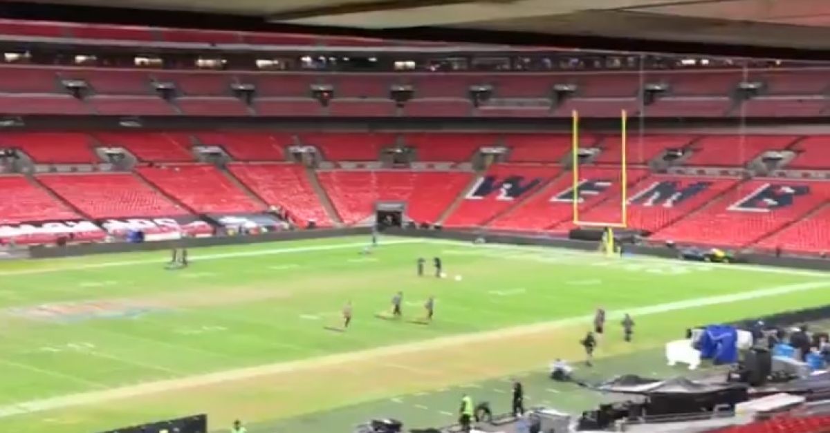 In pictures: How the NFL game at Wembley tore up the pitch ahead of Spurs  vs Manchester City 