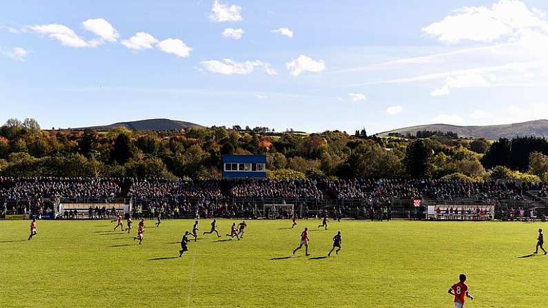 14 October 2018; A general view of the Intermediate Final between Carnew and Tinahely ahead of the Wicklow County Senior Club Football Championship Final match between Rathnew and St Patricks at Joule Park in Aughrim, Wicklow. Photo by Sam Barnes/Sportsfile