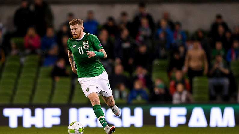 13 October 2018; James McClean of Republic of Ireland during the UEFA Nations League B group four match between Republic of Ireland and Denmark at the Aviva Stadium in Dublin. Photo by Harry Murphy/Sportsfile