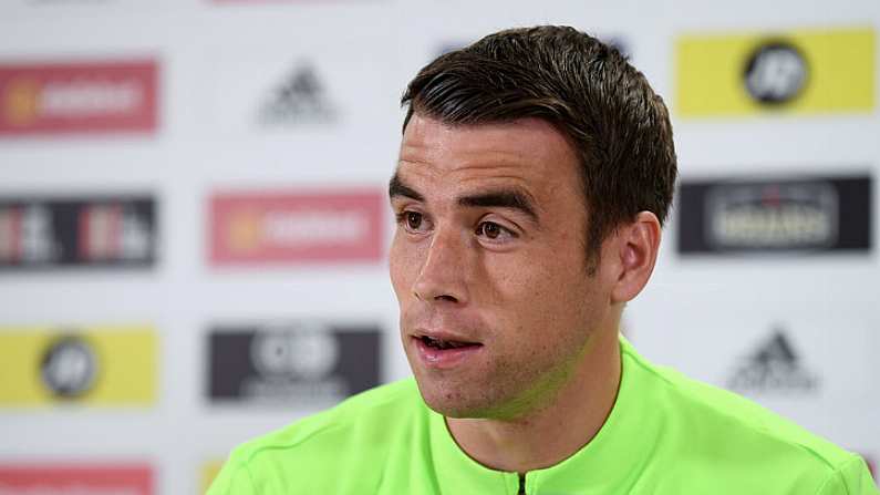 5 September 2018; Seamus Coleman during a Republic of Ireland press conference at Cardiff City Stadium in Cardiff, Wales. Photo by Stephen McCarthy/Sportsfile