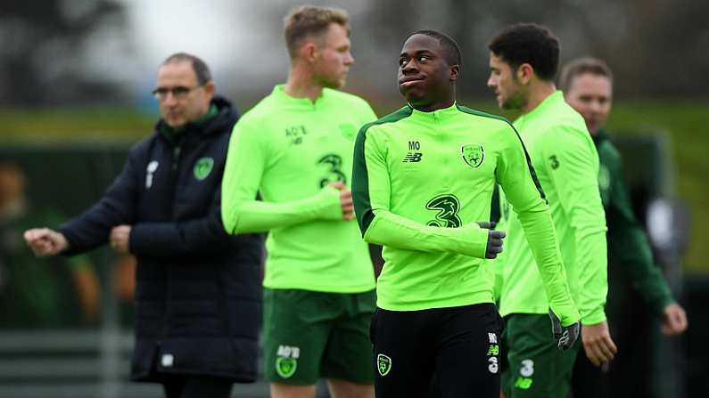 14 November 2018; Michael Obafemi during a Republic of Ireland training session at the FAI National Training Centre in Abbotstown, Dublin. Photo by Stephen McCarthy/Sportsfile