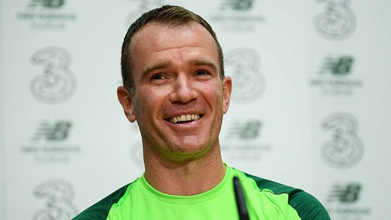 14 November 2018; Glenn Whelan during a Republic of Ireland press conference at the FAI National Training Centre in Abbotstown, Dublin. Photo by Stephen McCarthy/Sportsfile