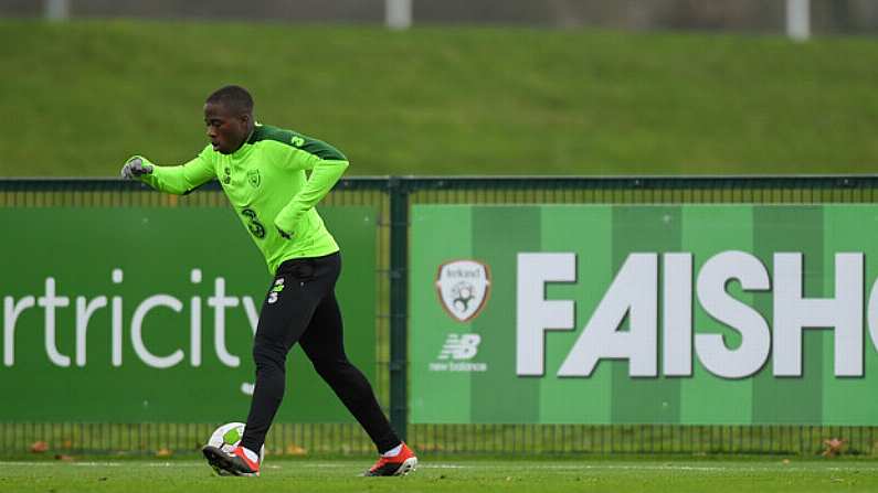 14 November 2018; Michael Obafemi during a Republic of Ireland training session at the FAI National Training Centre in Abbotstown, Dublin. Photo by Stephen McCarthy/Sportsfile