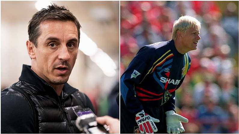 Gary Neville Revisits His 'Brutal Treatment' At Hands Of Peter Schmeichel