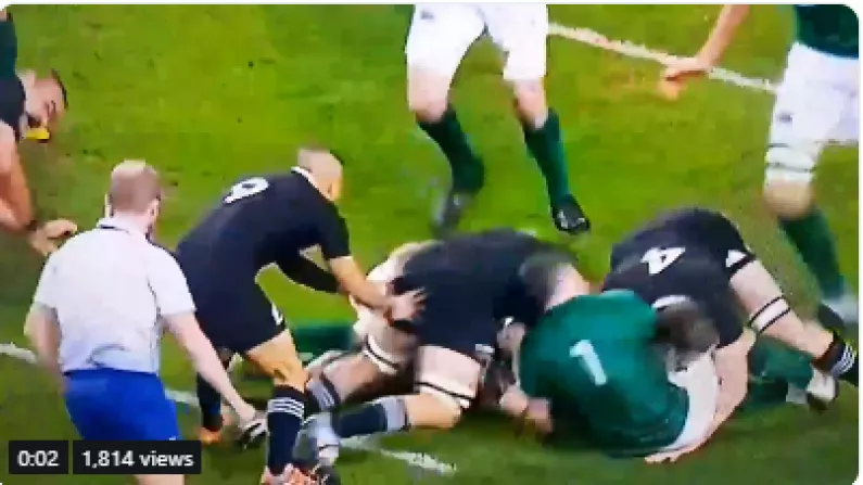 Watch: Sam Whitelock Gets Away With Horrible High Hit On Cian Healy