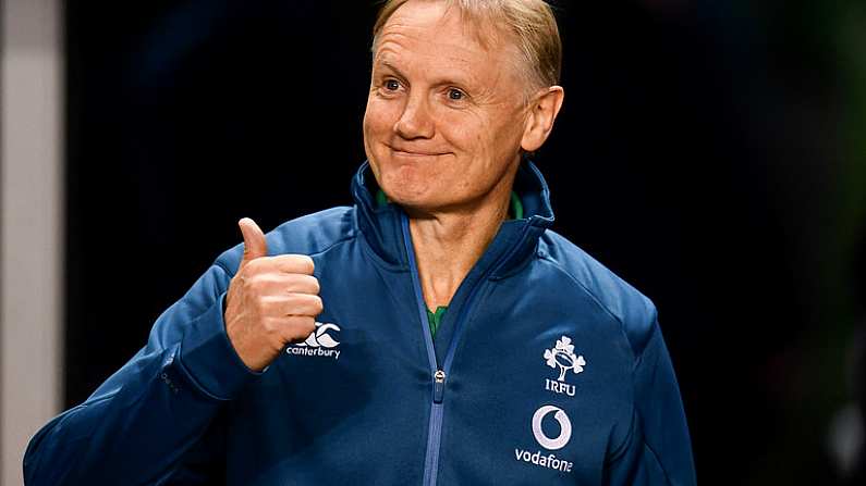 17 November 2018; Ireland head coach Joe Schmidt prior to the Guinness Series International match between Ireland and New Zealand at the Aviva Stadium in Dublin. Photo by Ramsey Cardy/Sportsfile