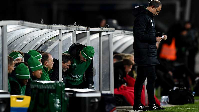 19 November 2018; Republic of Ireland manager Martin O'Neill during the UEFA Nations League B match between Denmark and Republic of Ireland at Ceres Park in Aarhus, Denmark. Photo by Stephen McCarthy/Sportsfile