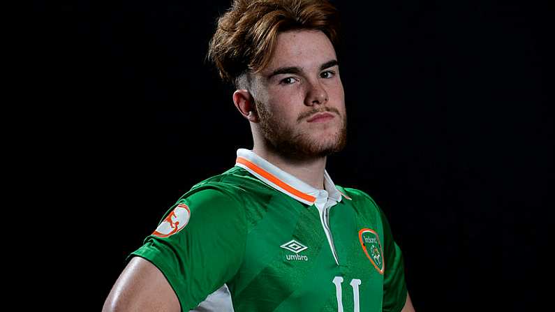 30 April 2017; Aaron Connolly of Republic of Ireland  in attendance at Republic of Ireland U17 Squad Portraits and Feature Shots at the Maldron Hotel in Dublin. Photo by Sam Barnes/Sportsfile