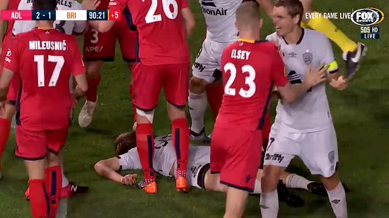 Watch: A-League Match Sees Unconscious Player Given Red Card