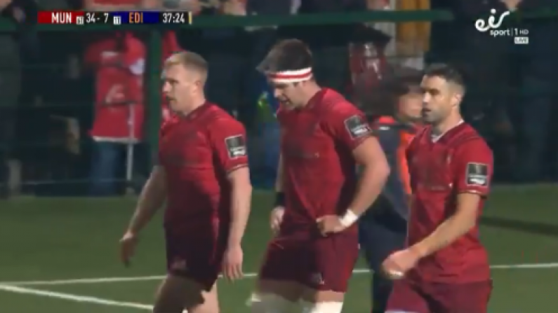 Watch: Keith Earls' Wonderful Hat-Trick Try Sums Up Rampant Munster Performance