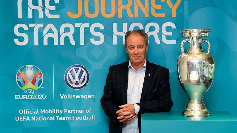 30 November 2018; Volkswagen, Official Mobility Partner of UEFA, teamed up with former Republic of Ireland manager Brian Kerr to launch the UEFA EURO 2020 draw in Dublins Convention Centre this Sunday. Photo by Ramsey Cardy/Sportsfile