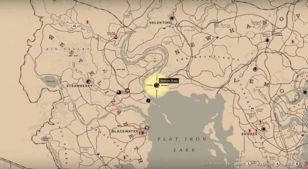 Online Treasure Map Locations, Gang Hideouts, and Gold Bars - Red