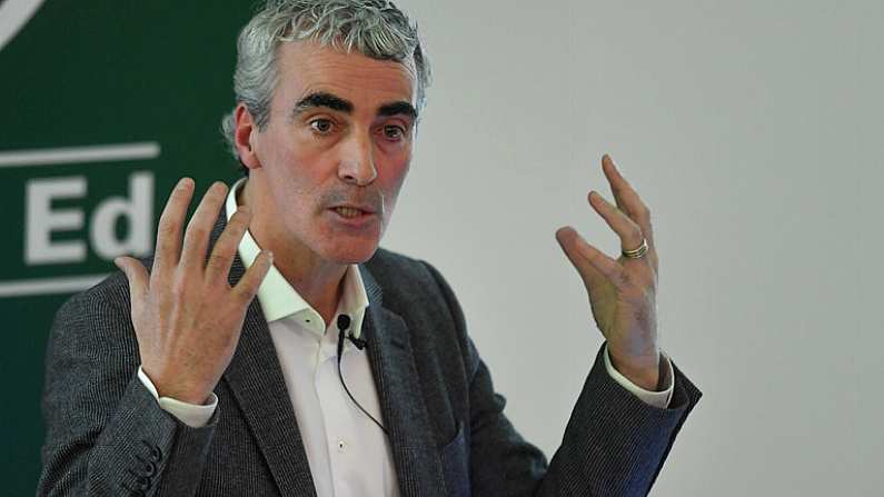 24 November 2018; Jim McGuinness speaking during the 2018 FAI Coach Education Conference at IT Carlow in Carlow. Photo by Piaras O Midheach/Sportsfile