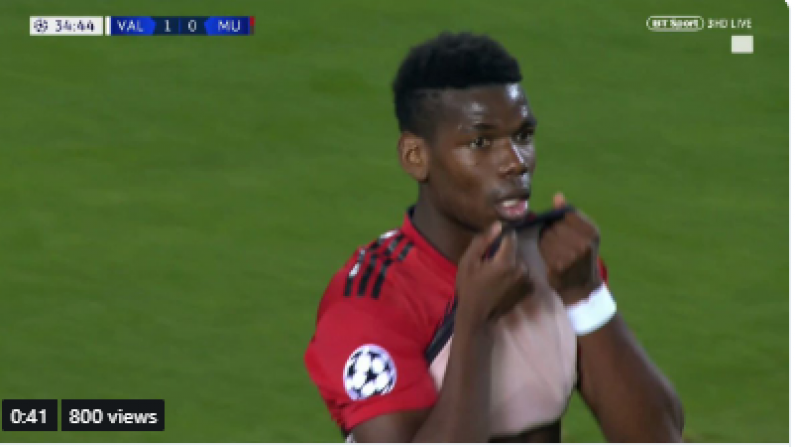 Watch: Comedy Pogba Miss Against Valencia