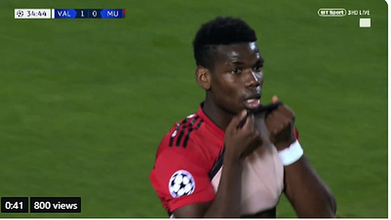 Watch: Comedy Pogba Miss Against Valencia