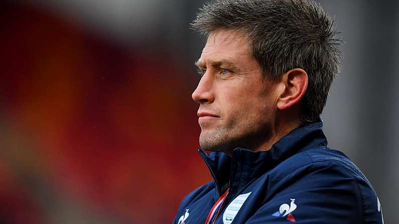 21 October 2017; Racing 92 defence coach Ronan O'Gara prior to the European Rugby Champions Cup Pool 4 Round 2 match between Munster and Racing 92 at Thomond Park in Limerick. Photo by Brendan Moran/Sportsfile