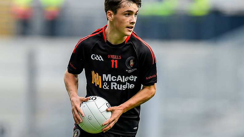 27 August 2017; Darragh Canavan of Tyrone during the All-Ireland U17 Football Championship Final match between Tyrone and Roscommon at Croke Park in Dublin. Photo by Brendan Moran/Sportsfile