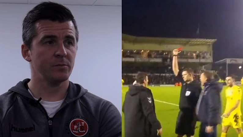 Watch: Joey Barton Tears Into Referee After He Is Sent Off During Fleetwood Loss