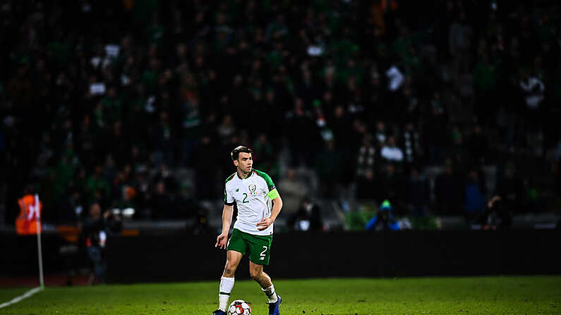 19 November 2018; Seamus Coleman of Republic of Ireland during the UEFA Nations League B group four match between Denmark and Republic of Ireland at Ceres Park in Aarhus, Denmark. Photo by Stephen McCarthy/Sportsfile