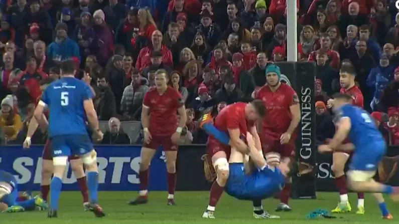 Watch: Johnny Sexton Reacts Angrily To Big Wycherley Tackle In Derby Clash
