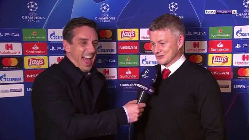 Watch: Gary Neville's Giddy Post-Match Interview With Ole Gunnar Solskjaer